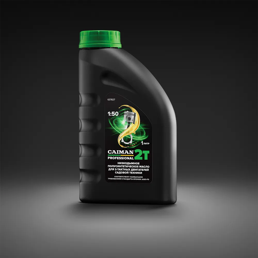 Масло полусинтетическое низкодымное для 2-тактных двигателей CAIMAN Professional 2T (1 л.)