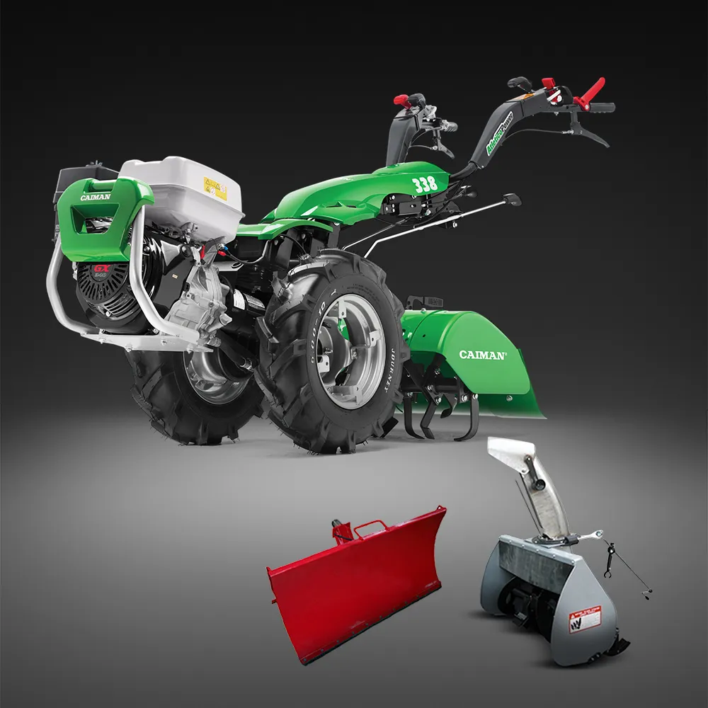 Мотоблок с ВОМ CAIMAN Atletico 338P, двиг. Honda GX270 (196 cc) + R0036 Отвал для мотоблока, 100 см + 921-90787 Снег-к навесной, 70 см + 921-90748 Фреза культиваторная, 66 см 