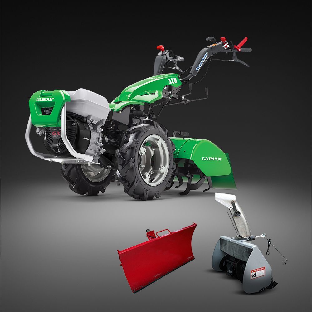Мотоблок с ВОМ CAIMAN Atletico 328P, двиг. Honda GX200 (196 сс) + R0036 Отвал для мотоблока, 100 см + 921-90787 Снег-к навесной, 70 см + 921-90748 Фреза культиваторная, 66 см